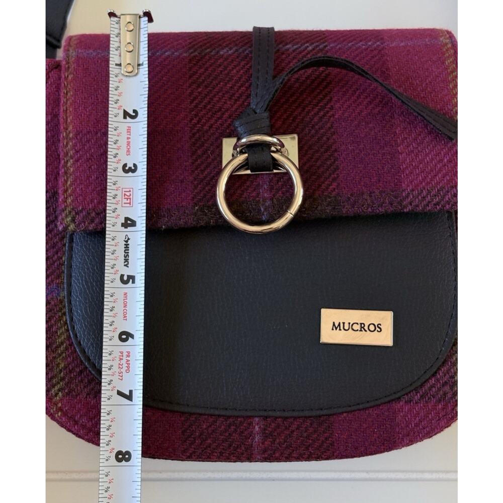 Mucros Weavers Irish Wool Tweed Pink Plaid Handbag Heritage Preppy Academia - Picture 15 of 15